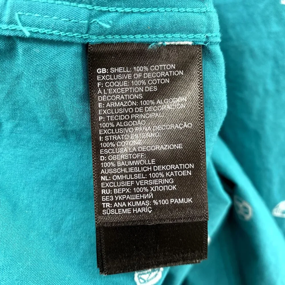 The North Face Baytrail Jacquard Shirt Mens XL Teal Short Sleeve Gorpcore Casual